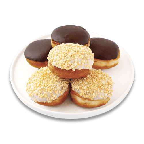 Mini Chocolate Boston Cream Donuts